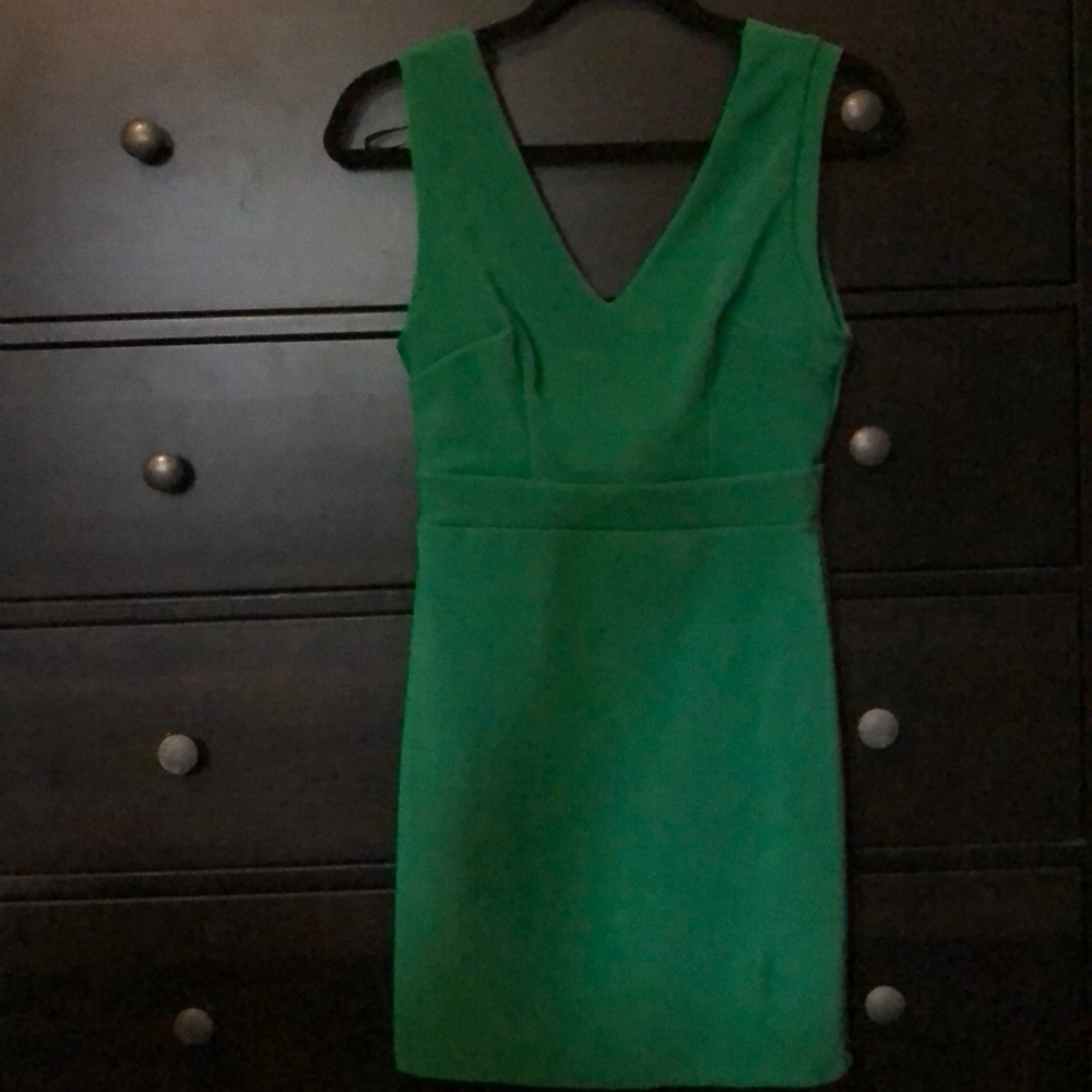 Green V-Neck Dress